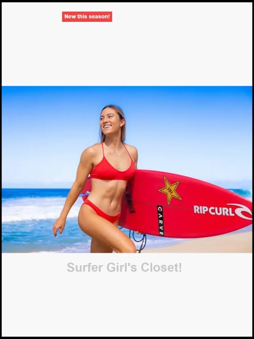 Rip Curl Athletic Criss Cross Surf Bikini Top with Adjustable Straps